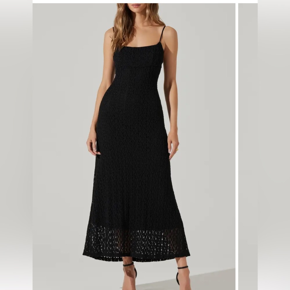 ASTR The Label Renaisse Open Stitch Cotton Blend Dress